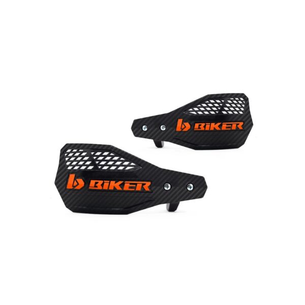 PROTETOR DE MÃO BIKER CARBON A1R - PRETO - LARANJA