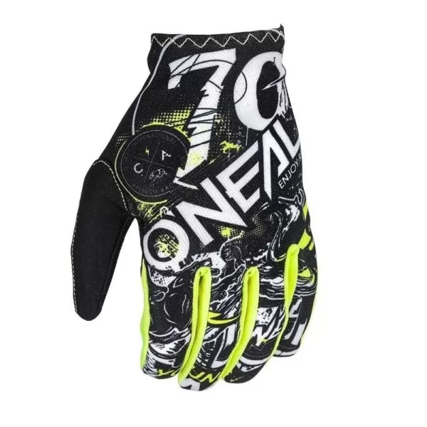 LUVA ONEAL MATRIX ATTACK BLACK/YELLOW NEON - M (EUA) M (BR) - PRETA/AMARELO NEON